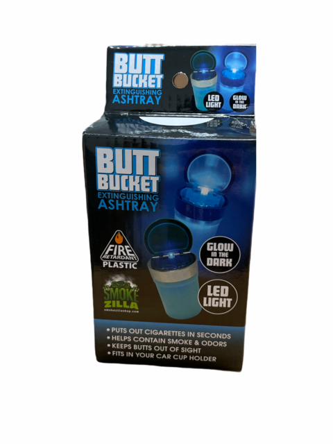 SMOKEZILLA BUTT BUCKET LED GLOW IN DARK ASHTRAY BOX OF 6