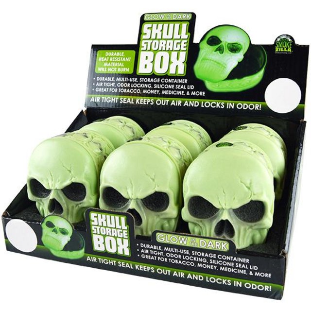 SMOKEZILLA GLOW IN THE DARK SKULL TREASURE BOX OF 6 #026010