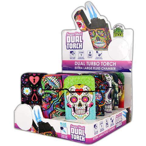 SMOKEZILLA SUGAR SKULL DUAL TORCH BOX OF 15 #025184