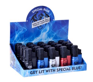 SPECIAL BLUE BULLET METAL MINI BUTANE TORCH LIGHTER LT105 BOX OF 20