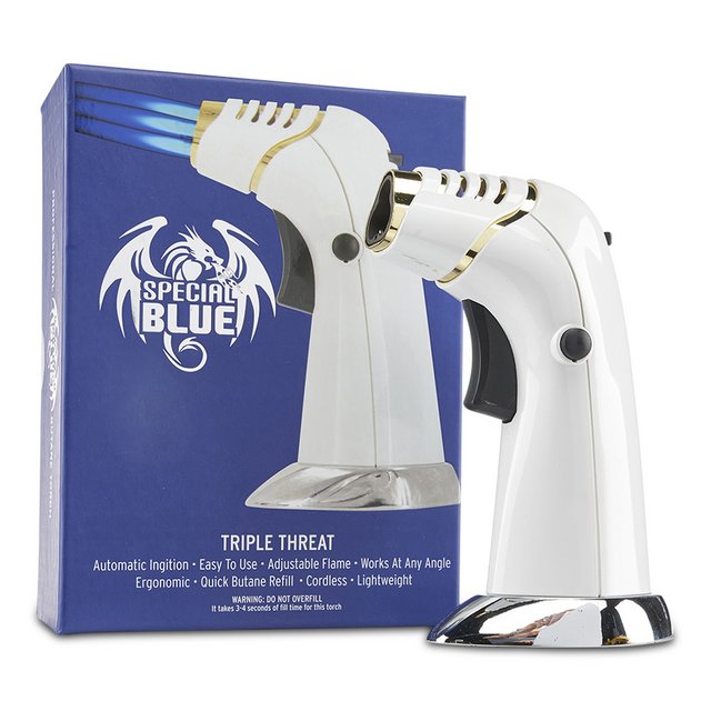 SPECIAL BLUE TRIPLE THREAT BUTANE TORCH WHITE