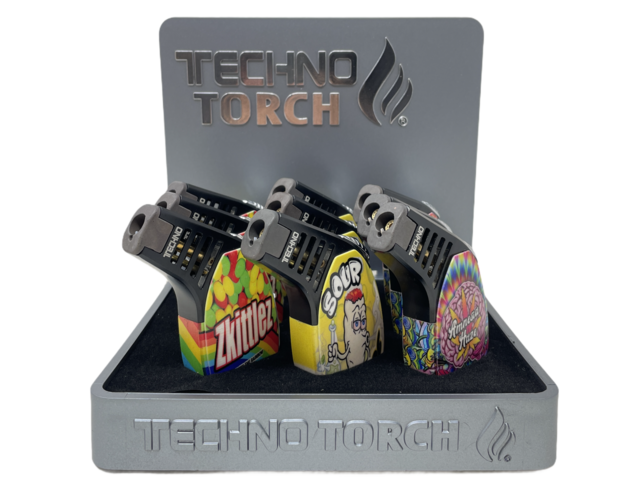 TECHNO TORCH CANNABIS SLANT TORCH LIGHTER #12156CS3 BOX OF 9