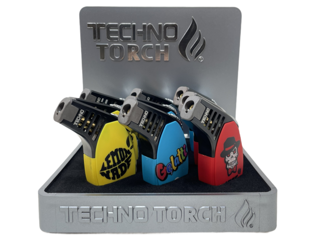 TECHNO TORCH DIFFERENT BRANDS ART SLANT TORCH LIGHTER #12156WA1 BOX OF 9