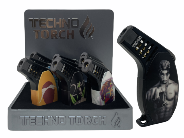 TECHNO TORCH TUPAC SLANT TORCH LIGHTER #121562P2 BOX OF 9