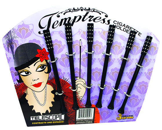 TELESCOPIC EMPRESS CIGARETTE HOLDER WITH RHINESTONES COLORS 6CT