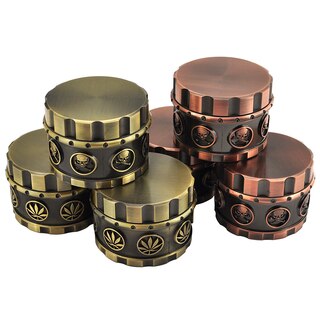 TOBACCO GRINDER 4PC SKULL DESIGN ASST COLORS BOX OF 6