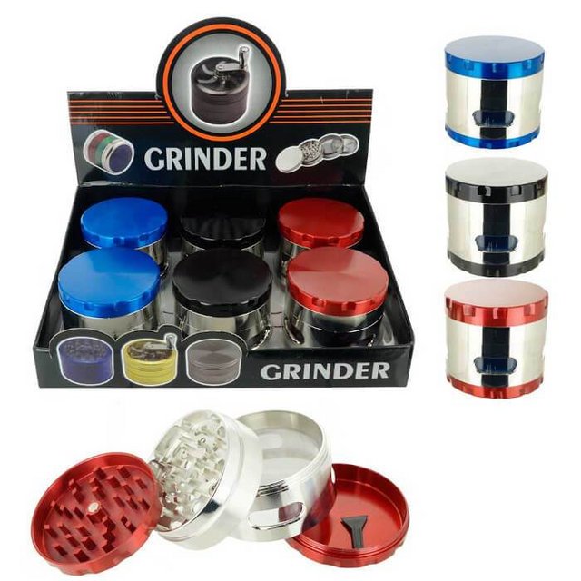 TOBACCO GRINDER GR108-2 61MM 4 PARTS BOX OF 6