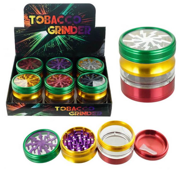 TOBACCO GRINDER GR143-63RT 63MM 4 PARTS BOX OF 6