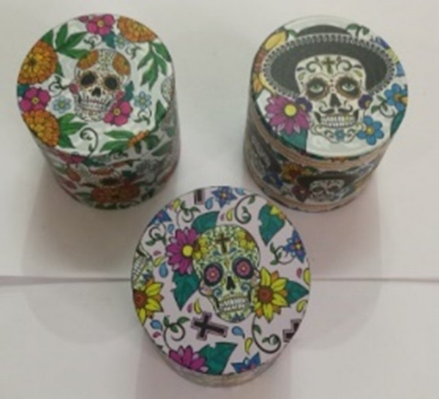 TOBACCO GRINDER GRZ863ZP-SKULL BOX OF 6