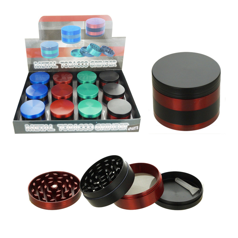 TOBACCO GRINDER MULTI COLOR 4 PARTS GR124 BOX OF 12