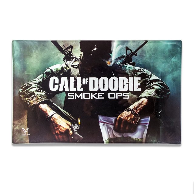 V SYNDICATE MEDIUM GLASS ROLLING TRAY CALL OF DOOBIE