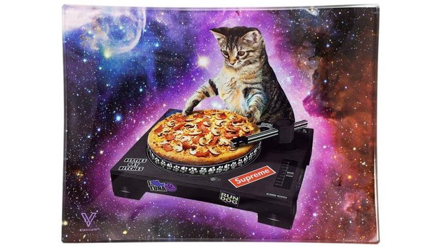 V SYNDICATE MEDIUM GLASS ROLLING TRAY PUSSY VINYL-783515091205