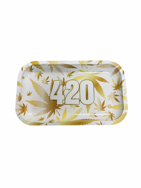 V SYNDICATE METAL ROLLING TRAY MEDIUM 420 GOLD