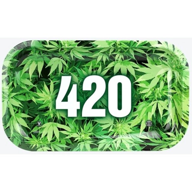 V SYNDICATE METAL ROLLING TRAY MEDIUM 420 GREEN