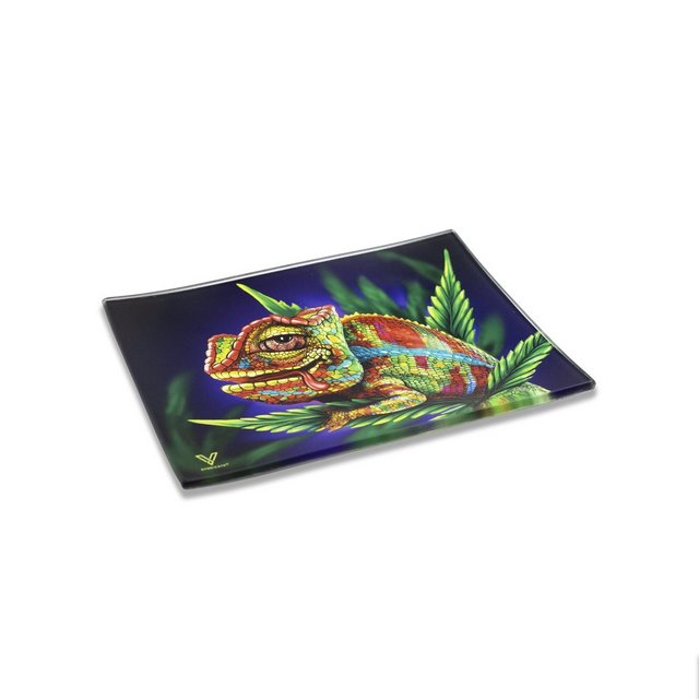 V SYNDICATE SMALL GLASS ROLLING TRAY  CLOUD 9 CHAMELEON 