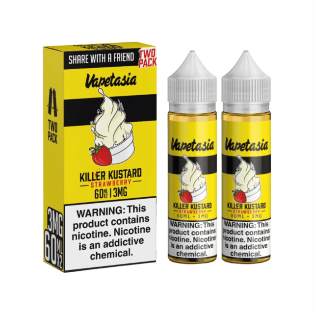 VAPETASIA 3MG KILLER KUSTARD STRAWBERRY 60ML 2CT