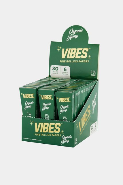 VIBES ORGANIC HEMP 1.25 CONES 6CT BOX OF 30