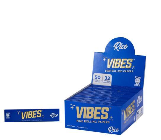 VIBES RICE FINE ROLLING PAPERS 33CT BOX OF 50