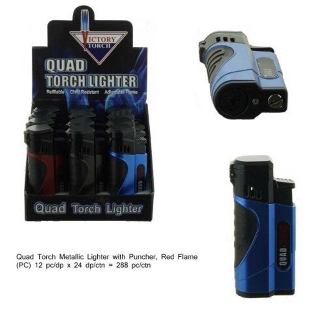 VICTORY QUAD TORCH JETTY LIGHTER BOX OF 12