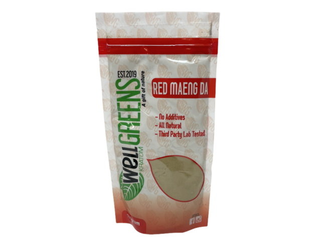 WELLGREENS KRATOM RED MAENG DA 100GM POWDER BAG