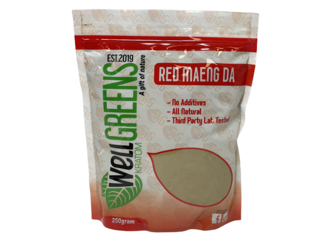 WELLGREENS KRATOM RED MAENG DA 250GM POWDER BAG