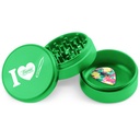 BEAMER ALUMINUM GRINDER 63MM 3 PARTS I HEART JOINT DESIGN GREEN