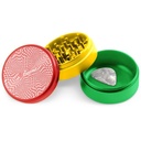 BEAMER ALUMINUM GRINDER 63MM 3 PARTS PSYCHEDELIC RACE DESIGN RASTA