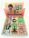 RECTANGLE BOB MARLEY GLASS ASHTRAY 6CT