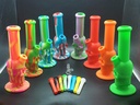 SILICONE PIPE 12" ASSORTED COLORS SKULL DESIGN