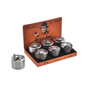 SILVER, GUNMETAL MEDIUM GRINDER W/HANDLE MG-001 BOX OF 6