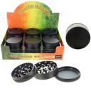 TOBACCO GRINDER 3 PARTS CANDY COLORS WITH YIN YANG GR041-CCYY BOX OF 12