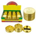 TOBACCO GRINDER 3 PARTS WITH GOLD DESIGN GR076-40 BOX OF 12