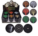 TOBACCO GRINDER TREE DESIGN 40MM 3 PARTS GR162-40TR BOX OF 12