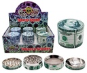 TOBACCO GRINDER UV PAINTING 100$ BILL 4 PARTS GR174-50MB BOX OF 12