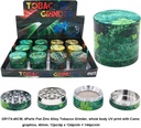 TOBACCO GRINDER UV PAINTING CHROME 3D CAMO 40MM 4 PARTS GR174-40CM BOX OF 12