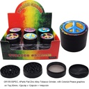 TOBACCO GRINDER UV PRINT PEACE DESIGN 4 PARTS GR155-50PEC BOX OF 12