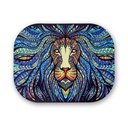 V SYNDICATE SMALL GLASS ROLLING TRAY TRIBAL LION